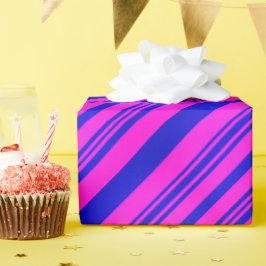 Rosa und blaue Streifen Geschenkpapier