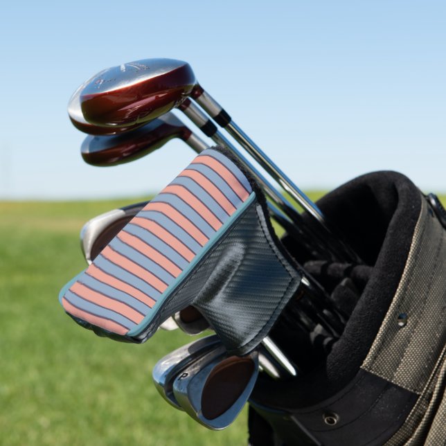 Rosa und blaue Streifen Golf Headcover (In Situ)