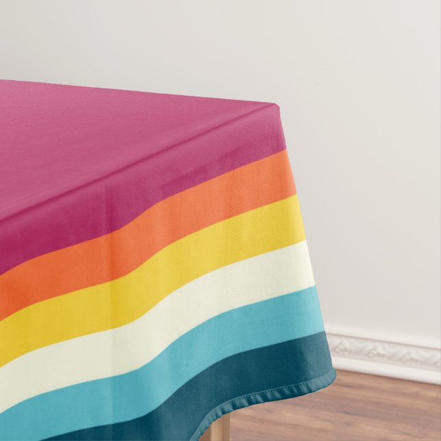 Rosa und blaue Streifen Tischdecke (Beispiel)