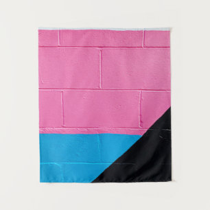 Rosa und blaue Wand Wandteppich