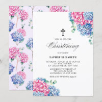 Rosa und blaue Wasserfarbe Hydrangeas Christening