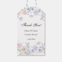Rosa und blaue Wildblume Gender Reveve Vielen Dank Geschenkanhänger