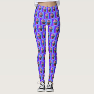 Rosa und Blauer Cupcake Leggings