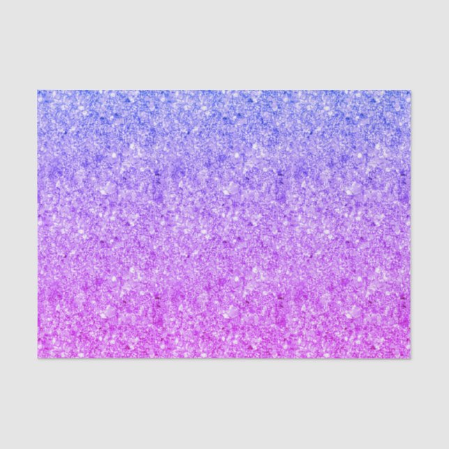 Rosa und blauer Glitzer Weißer Spargel Seidenpapier (Vorderseite)