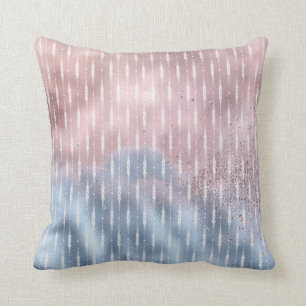 Rosa und Blauer Ombre Shimmer Glitzer Splash Kissen