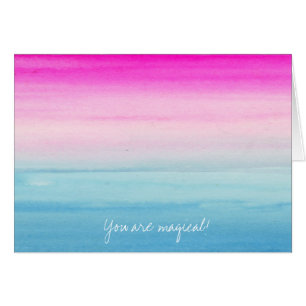 Rosa und blauer Ombre Watercolor motivierend