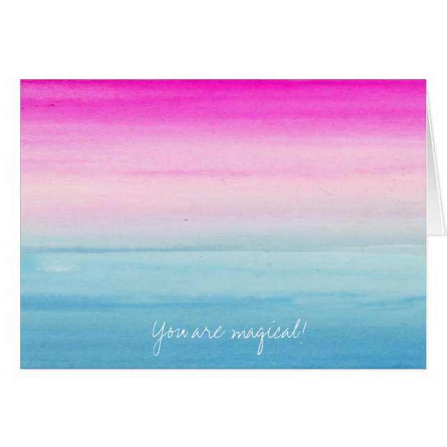 Rosa und blauer Ombre Watercolor motivierend (Vorderseite (Horizontal))