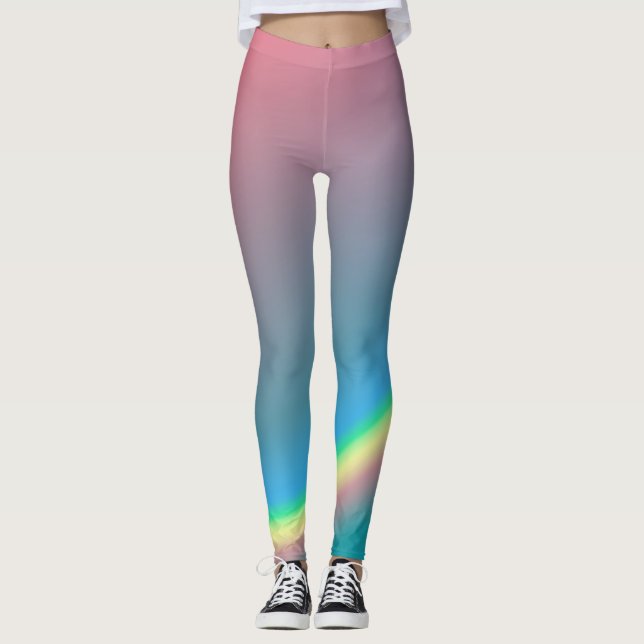 Rosa und Blauer Regenbogen Leggings (Vorderseite)