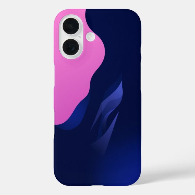 Rosa und blauer Traum: Ein Minimalistischer Abstra iPhone 16 Hülle (Rückseite)