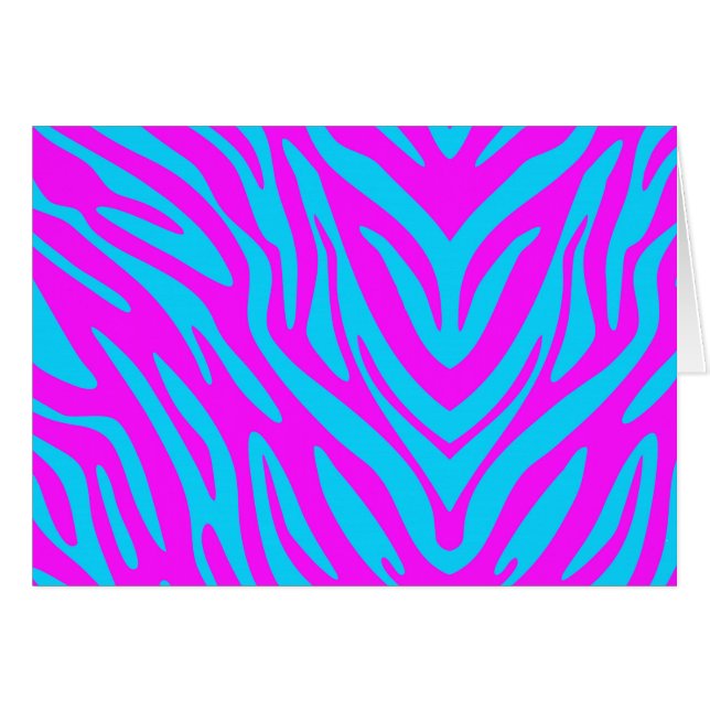 Rosa und blaues Abstraktes Zebra (Vorderseite (Horizontal))