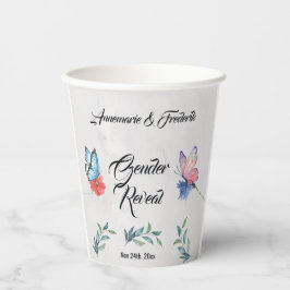 Rosa und blaues Aquarellpapier Napkin Pappbecher