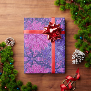 Rosa und blaues farbenfrohes Mandala-Muster Geschenkpapier