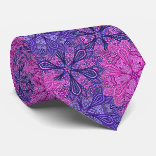 Rosa und blaues farbenfrohes Mandala-Muster Krawatte