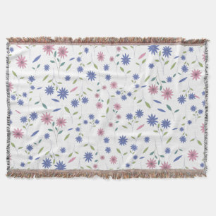 Rosa und Blaues Florales Nahtloses Muster Decke