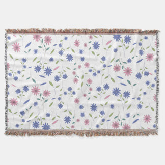 Rosa und Blaues Florales Nahtloses Muster Decke