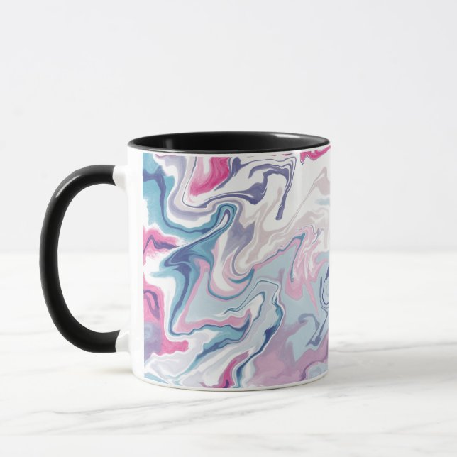 Rosa und blaues, flüssiges Acryl Tasse (Links)