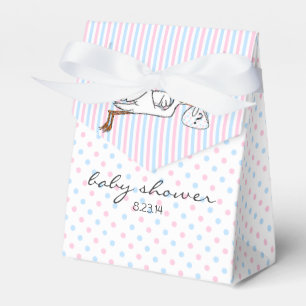 Rosa und blaues Geschlecht decken Babyparty auf Geschenkschachtel