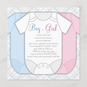 Rosa und blaues Geschlecht zeigen Baby-Dusche Einladung