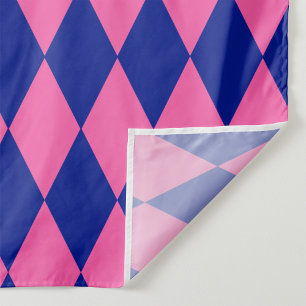 Rosa und Blaues Harlekin-Karuomuster Design Stoff