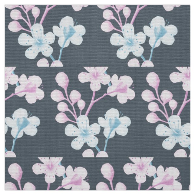 Rosa und blaues Hawthorn Stoff (Muster)
