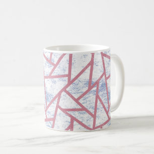 Rosa und blaues Mosaikmuster Kaffeetasse