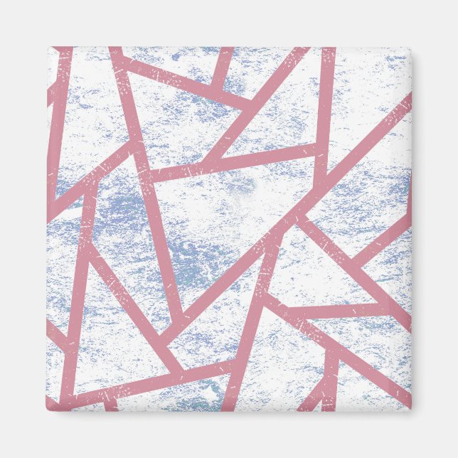 Rosa und blaues Mosaikmuster Magnet (Vorne)