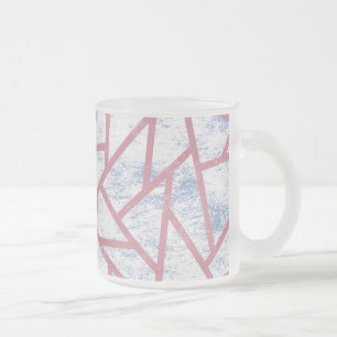 Rosa und blaues Mosaikmuster Mattglastasse