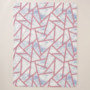 Rosa und blaues Mosaikmuster Sherpadecke