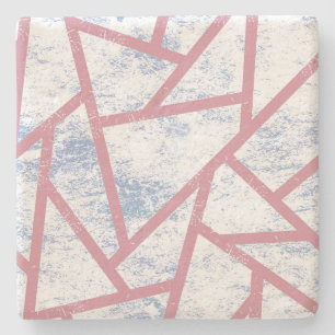 Rosa und blaues Mosaikmuster Steinuntersetzer