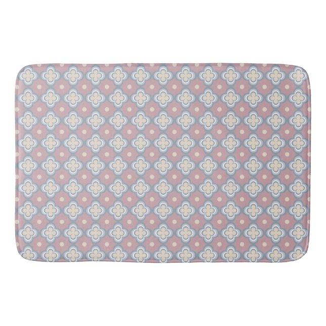 Rosa und blaues Muster Badematte (Vorderseite)