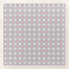 Rosa und blaues Muster Glasuntersetzer