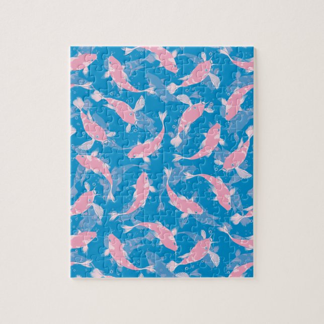 Rosa und blaues Muster - Koi Fish (Vertikal)