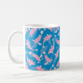 Rosa und blaues Muster - Koi Fish Kaffeetasse