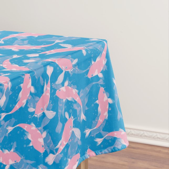 Rosa und blaues Muster - Koi Fish Tischdecke (Beispiel)