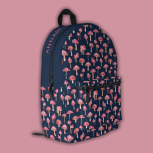 Rosa und blaues Pilzmuster Bedruckter Rucksack