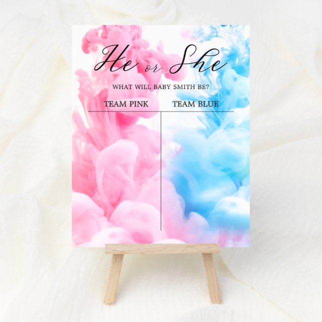 Rosa und blaues Rauch Baby Gender Reveve Willkomme Poster (Von Creator hochgeladen)