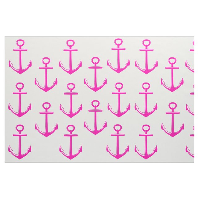Rosa und blaues Seematerial - rosa Anker Stoff (Fat Quarter (45,7 x 55,9 cm))