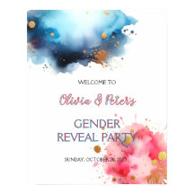 Rosa und blaues Watercoloar-Geschlecht