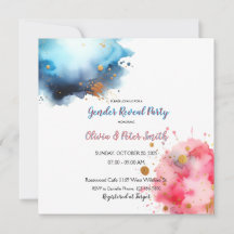 Rosa und blaues Watercoloar-Geschlecht