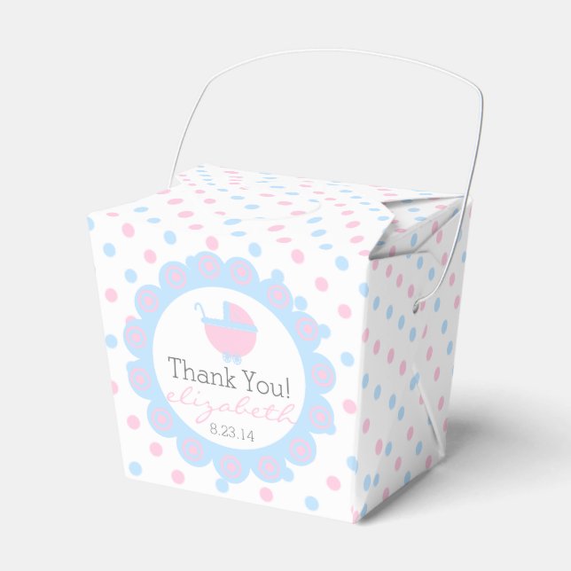 Rosa und Blue-Baby-Dusche Geschenkschachtel (Vorderseite)
