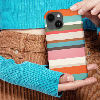 Rosa und braun 70er Hippie Streifen Personalisiert Case-Mate iPhone Hülle