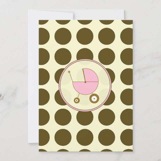 Rosa und Braun Babydusche Einladung (Vorderseite)