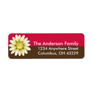 Rosa und braun Blume Chic Rücksendeadressen-Aufkle