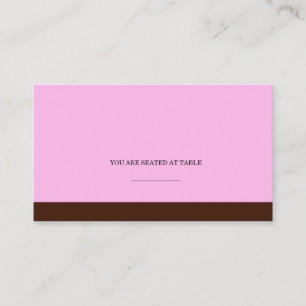 Rosa und braune Hochzeitsplätze Platzkarte