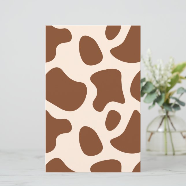 Rosa und braune Kuh drucken Büropapier (Stehend Vorderseite)