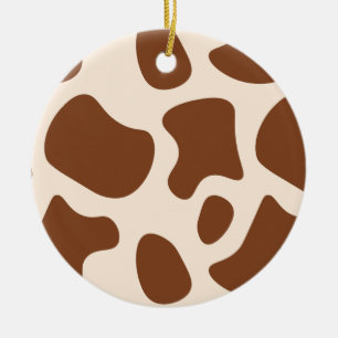 Rosa und braune Kuh Keramik Ornament