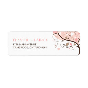 Rosa und braune Lovebirds Hochzeitsplattform