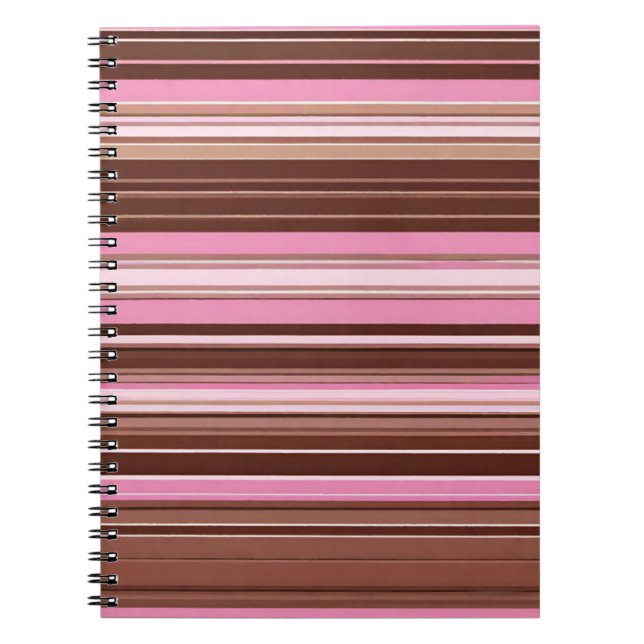 Rosa und braune Streifen Notizblock (Vorderseite)