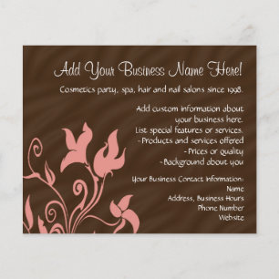 Rosa und braune Swirl-Make-up-Künstler oder -Salon Flyer