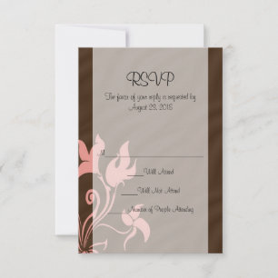 Rosa und braune Swirl-Make-up-Künstler oder -Salon RSVP Karte
